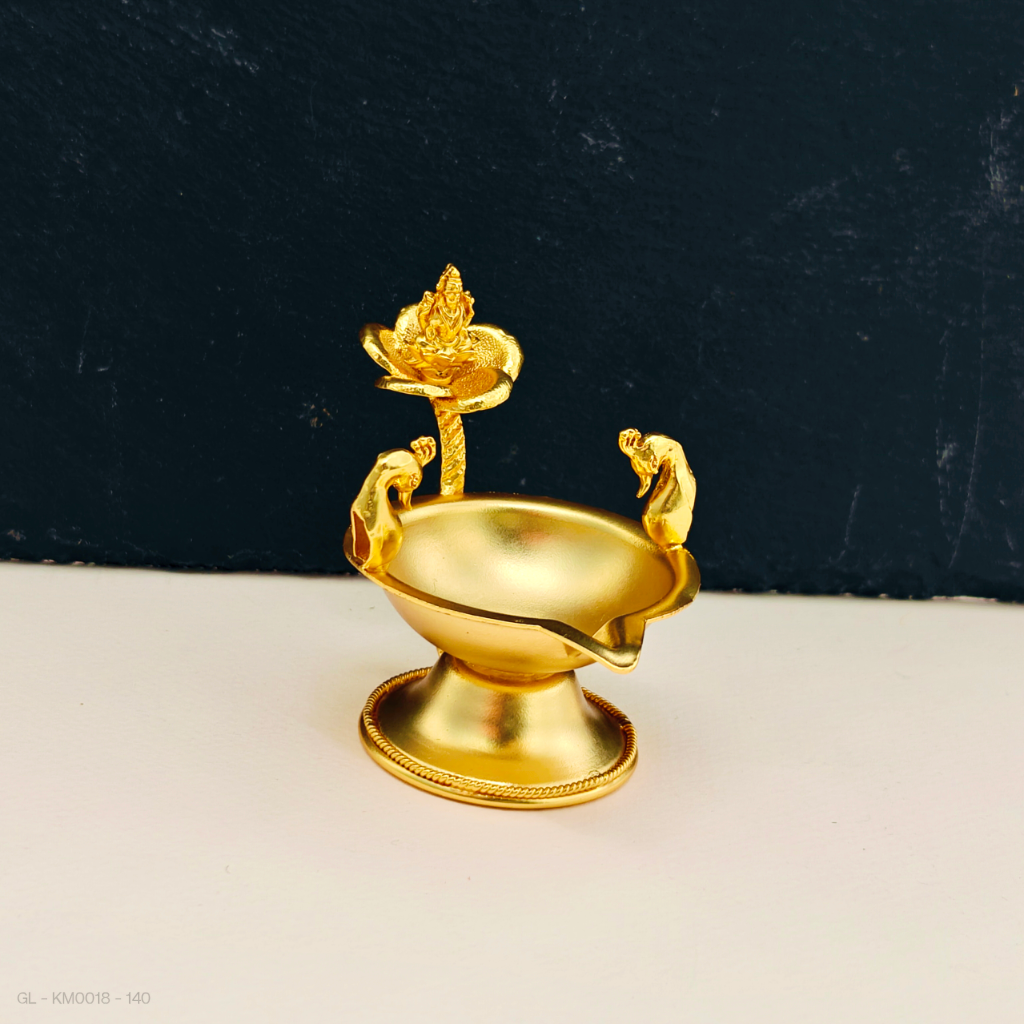 Gold Plated Brass Pooja lamp