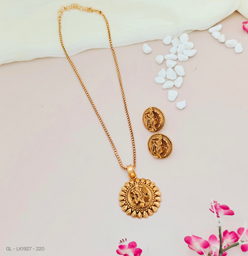 Radhe Krishna Golden Locket set