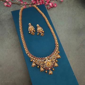 Kemp Long Haaram Peacock Necklace set