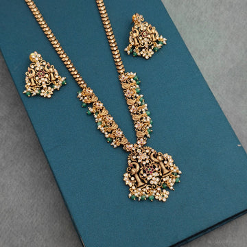 Golden Peacock long necklace set