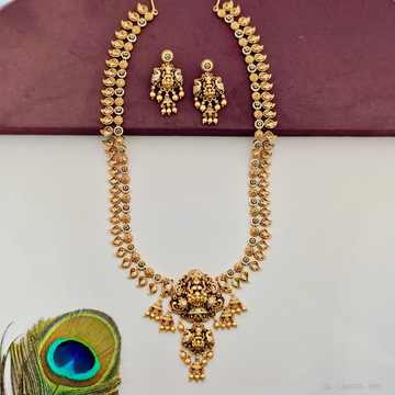 Antique gold Lakshmi - floral Necklace