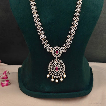 American diamond Ruby Radiance CZ Necklace Set