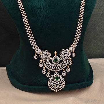 American diamond designer long necklace set