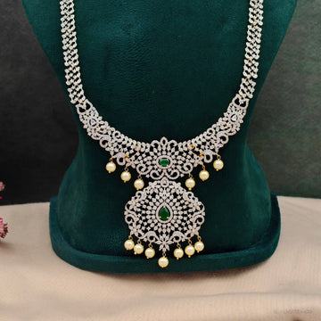 American Diamond Emerald Bridal Long Haram