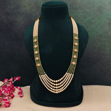 Pearl Layered Haram with Black Beads