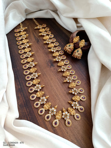 Lakshmi ensemble Ruby Haaram Set