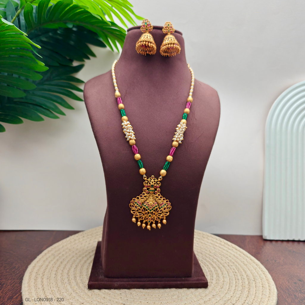 Ruby Emerald  Beads Necklace Set GL-LON0918-220
