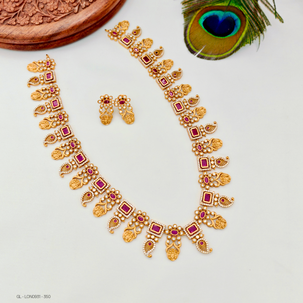 Ram parivaar ruby long necklace set GL-LON0931-345