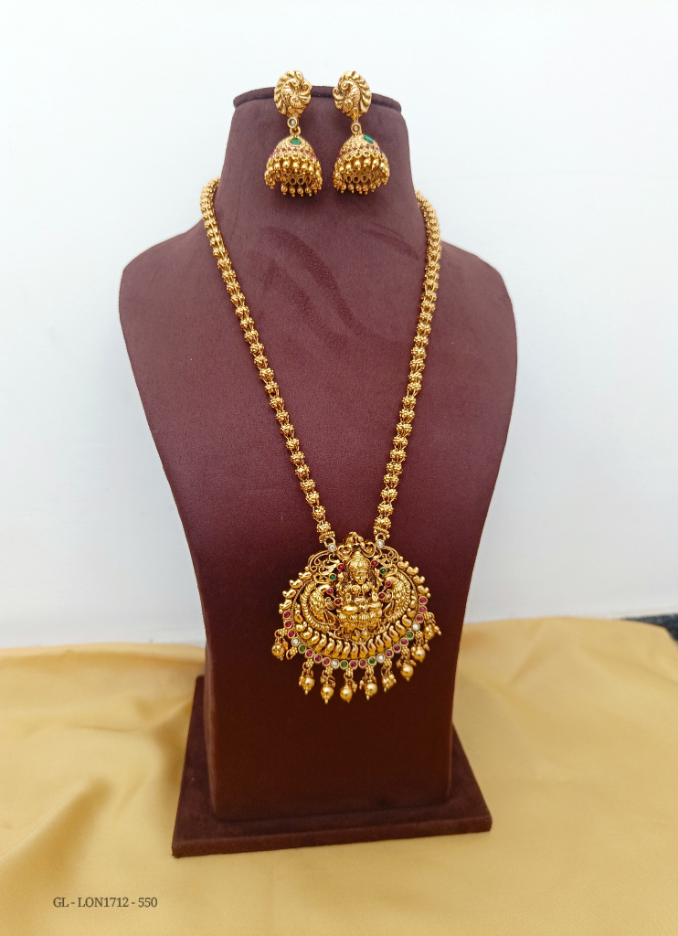 Lakshmi Dollar Necklace Designs Long Chain Necklace Gold Designs