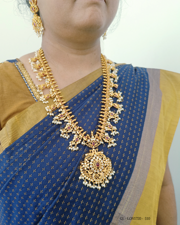 AD Ruby Guttapusalu Long Necklace