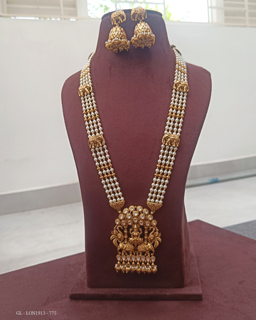 Antique necklace with semi precious Jadau Kundan stones GL-LON1913-775