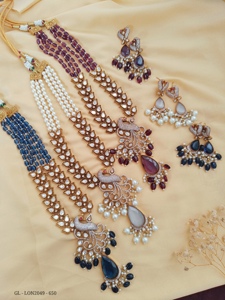 Peacock Doublet stone long Necklace