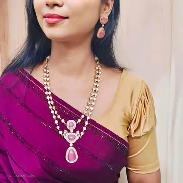 Pink - 2 layer Long Necklace set