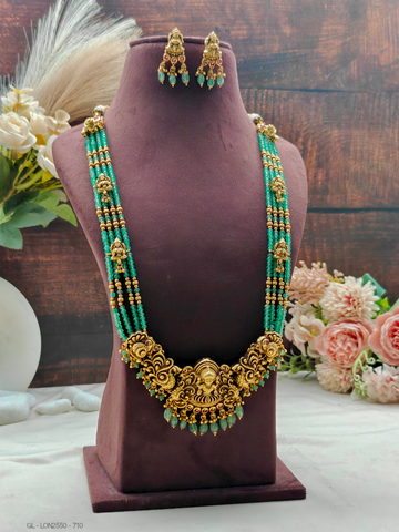 Lakshmi Green beaded Haaram