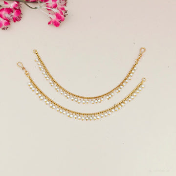 Single line pearl drops Earchains / Maatal