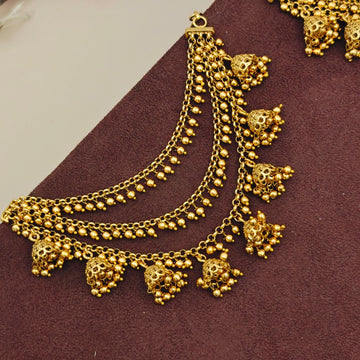 3 Layer Golden Jhumki Maatal Earchain