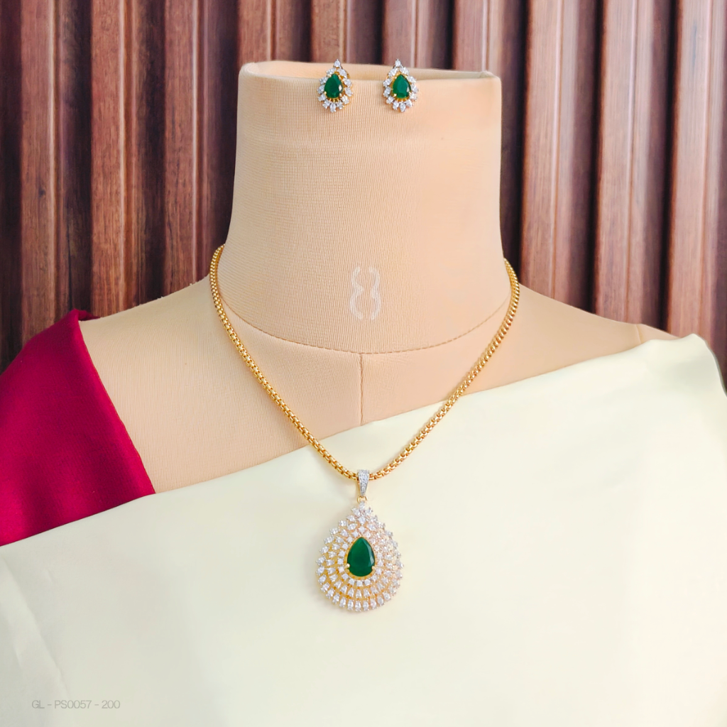 Elegant Locket set - Green