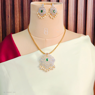 American diamond Elegant Locket set - Emerald