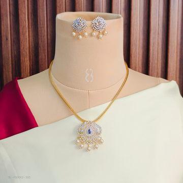 American diamond Elegant Locket set - purple