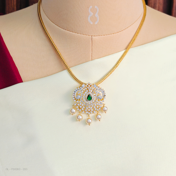 American diamond Elegant Locket set - Green