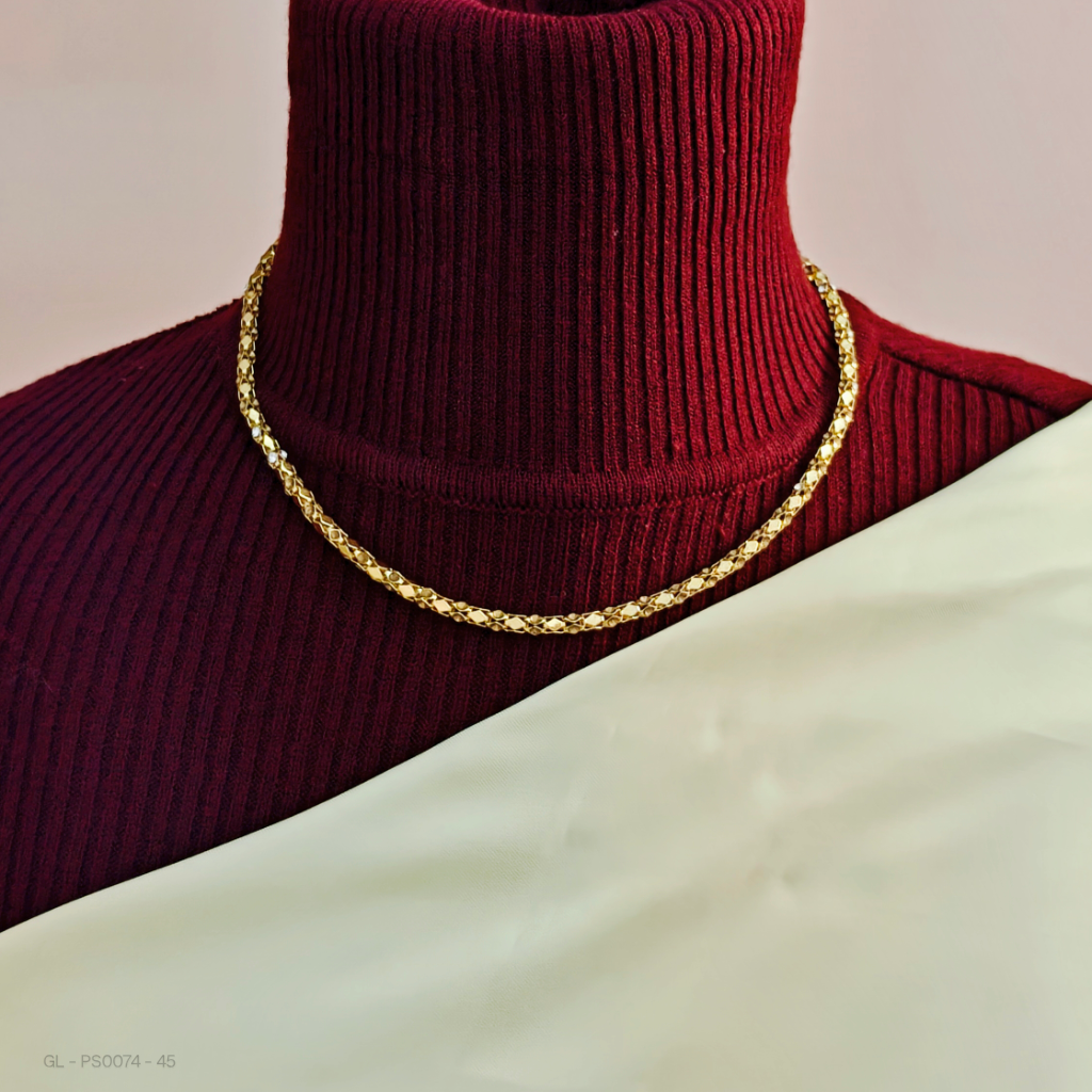 Gold finish textured chain