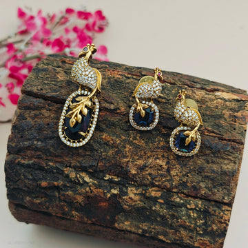 3D Peacock pendant set