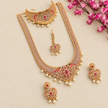 American Diamond Semi Bridal Set