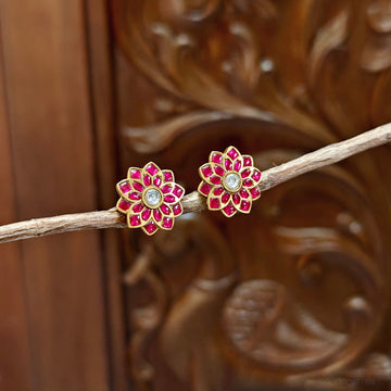 Jadau Kundan Earrings Stud - Design 3