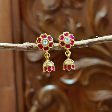 Jadau Kundan Earrings Stud - Design 10