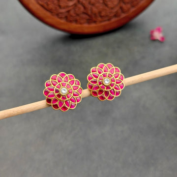Jadau Kundan Earrings Stud - Design 18