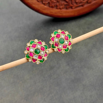Jadau Kundan Earrings Stud - Design 19