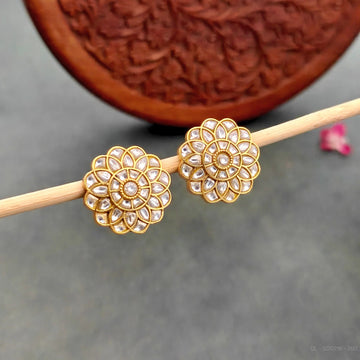 Jadau Kundan Earrings Stud - Design 17