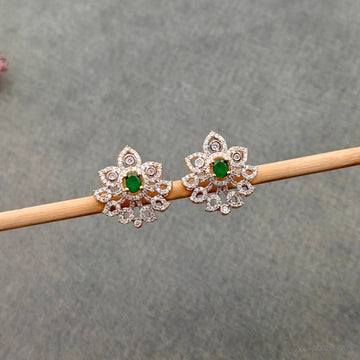 American Diamond Floral Studs - Pavazham