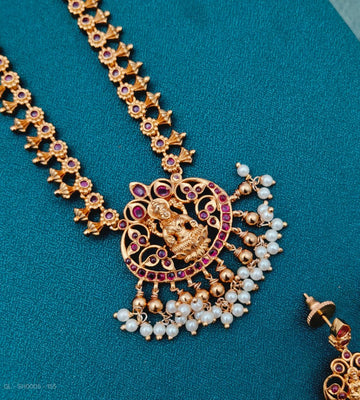 Antique temple Ruby necklace set