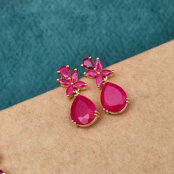 Gold Plated Necklace - Ruby Stone
