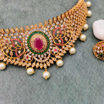 Choker Necklace - American Diamond