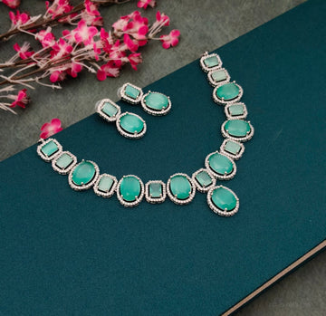 Silver finish Party wear Necklace Set