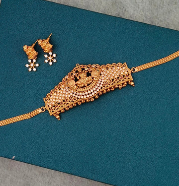 Temple Golden Hi neck Choker necklace