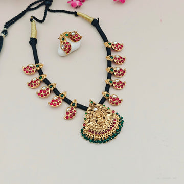 Black Thread Temple Necklace set