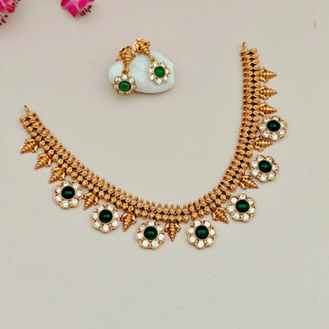 Traditional stone floral  short Necklace