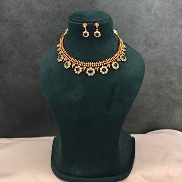 Traditional stone floral  short Necklace