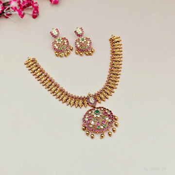 2 in 1 traditional gold look Necklace