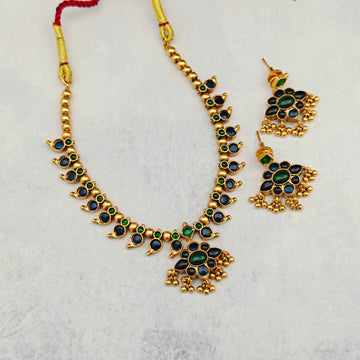 Reversible Budget Kemp Necklace Set - Blue/Green
