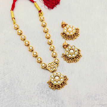 Reversible Gold Look Kemp Attgai - White / Pavazham