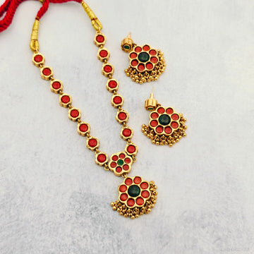 Reversible Gold Look Kemp Attgai - Pavazham / Blue