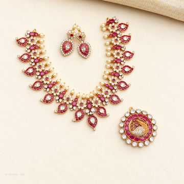 Ruby Kemp 2 in 1 style pendant Necklace Set