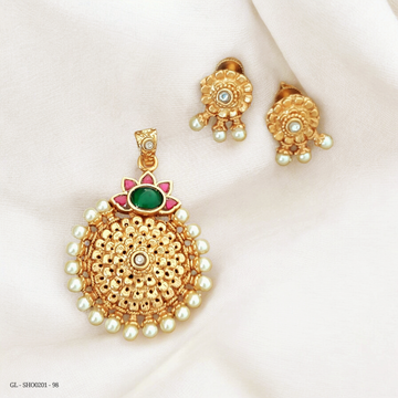 Jadau Kundan Pendant Set ( Emerald ) GL-SHO0201-98