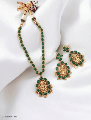 2 in 1 Kemp Necklace - Temple / Non Temple - Green GL-SHO0206-308