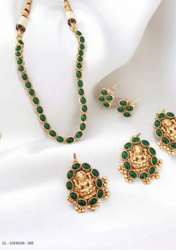 2 in 1 Kemp Necklace - Temple / Non Temple - Green GL-SHO0206-308