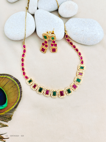 Ruby Emerald Necklace Set GL-SHO0264-164